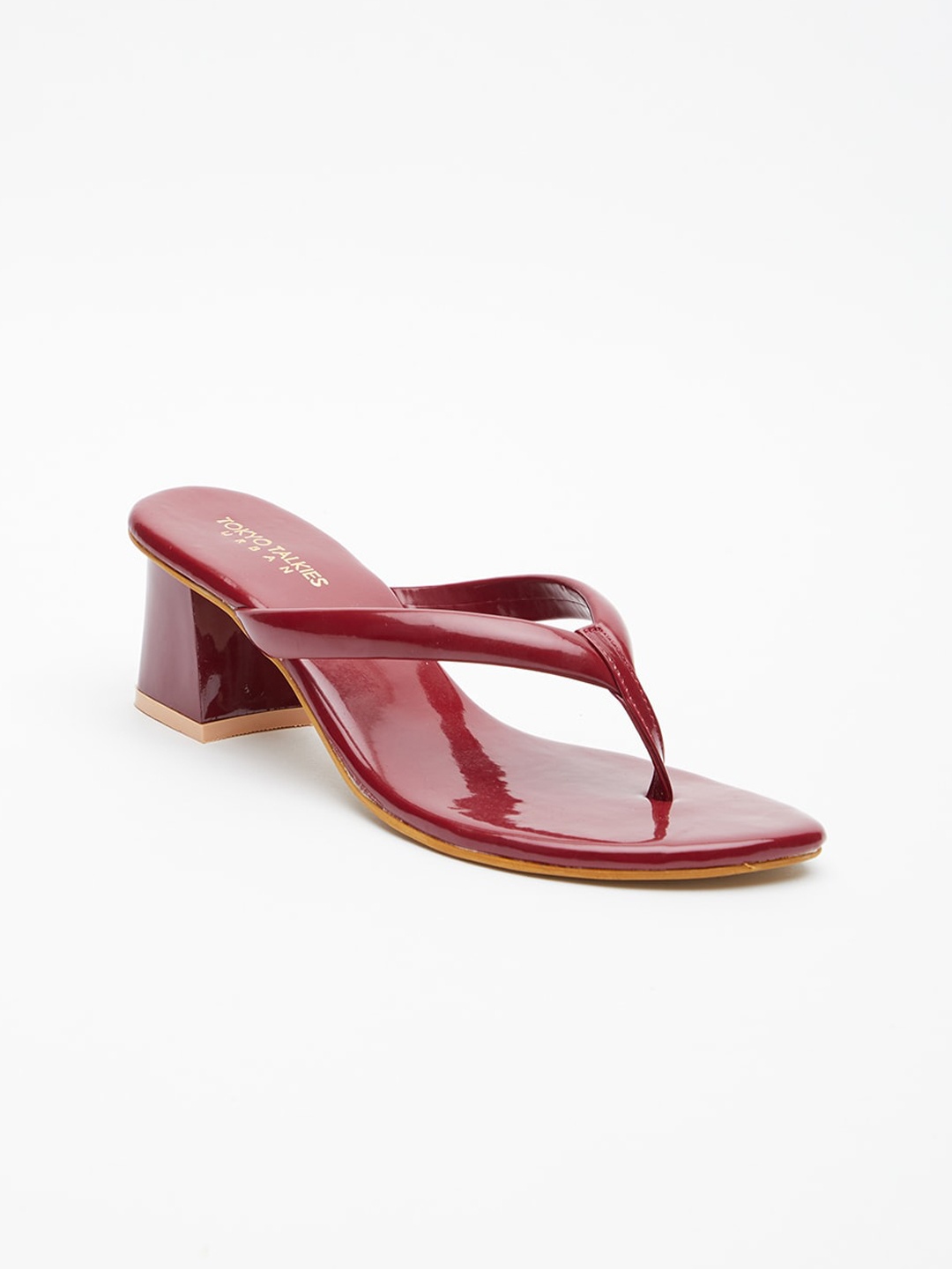 

Tokyo Talkies Maroon Block Open Toe Heels