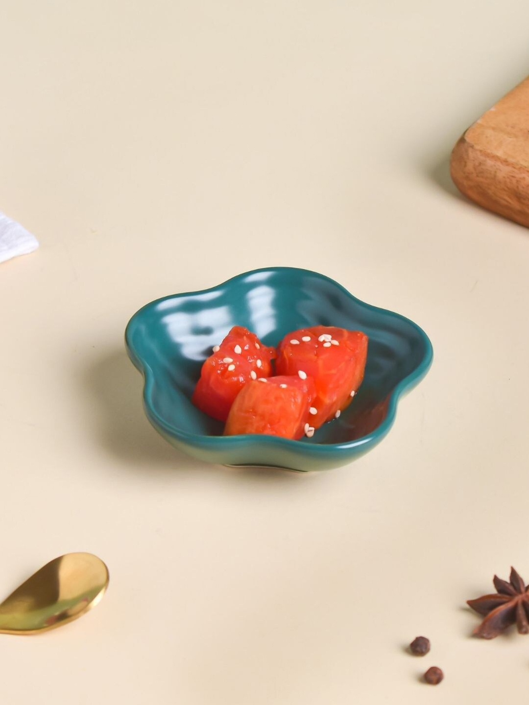 

Nestasia Teal Microwave Safe Glossy Ceramic Dip Bowl 50 ml