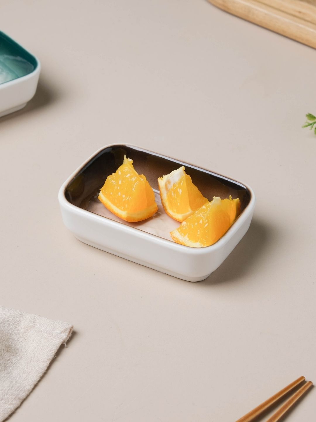 

Nestasia Brown & White Microwave Safe Glossy Ceramic Dip Bowl 50 ml