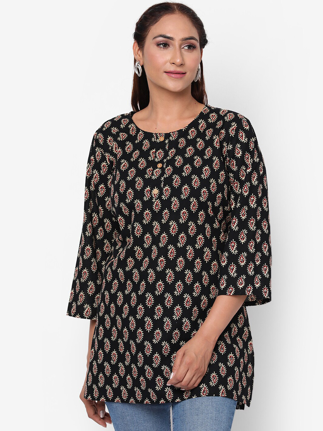 

Kastiel Women Black Ethnic Motifs Printed Kurta