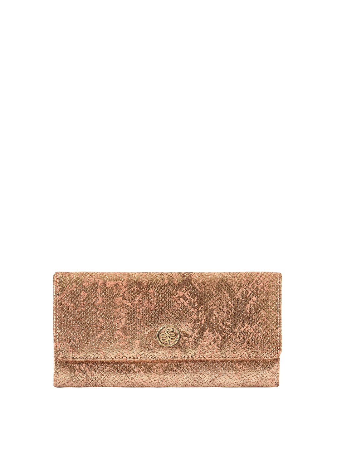 

Eske Women Textured Leather Three Fold Wallet, Rose