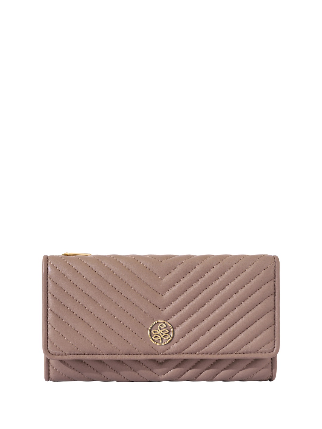 

Eske Women Striped Leather Three Fold Wallet, Pink