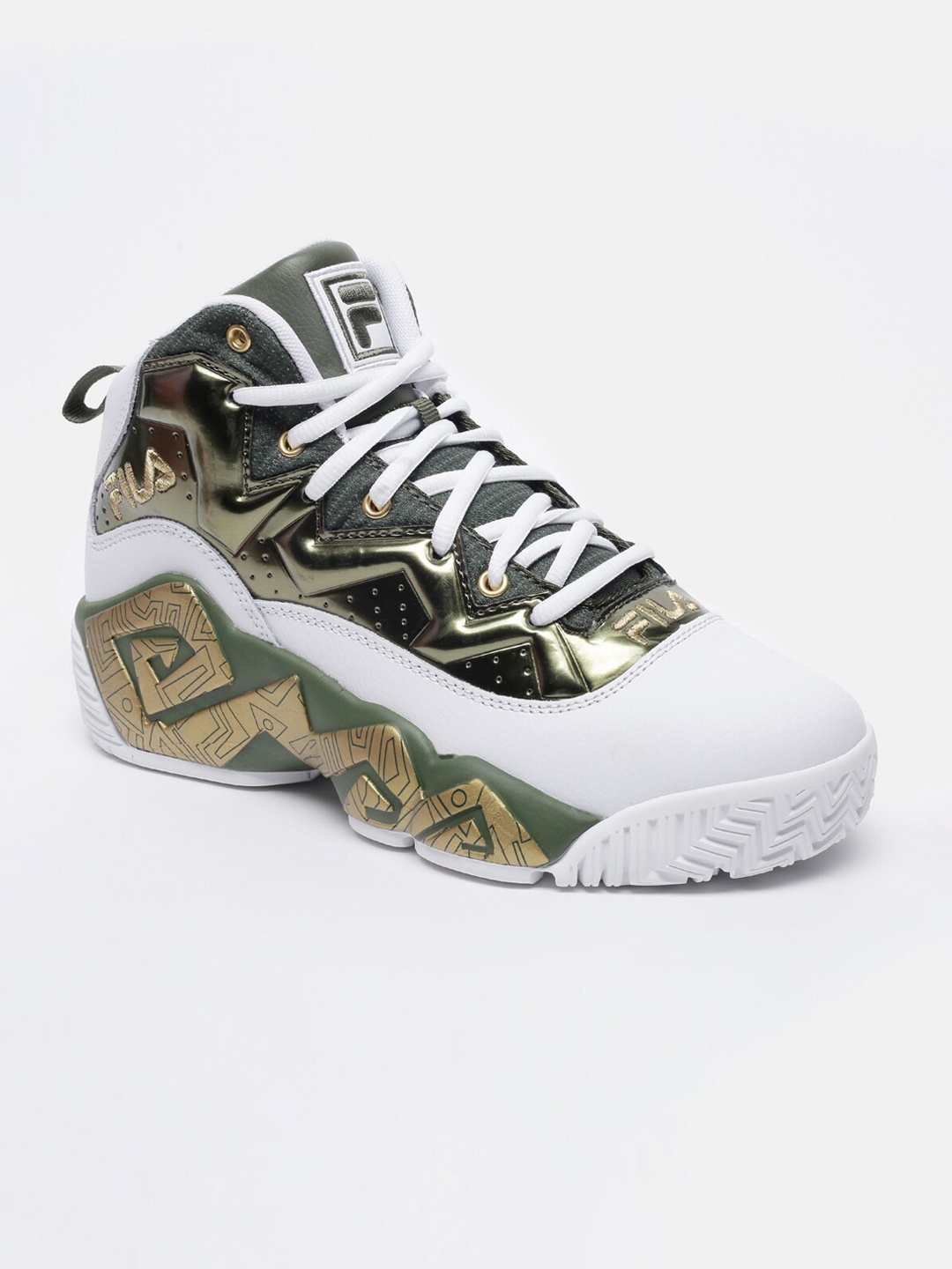 

FILA Men MB Night Walk Basketball Shoes, White