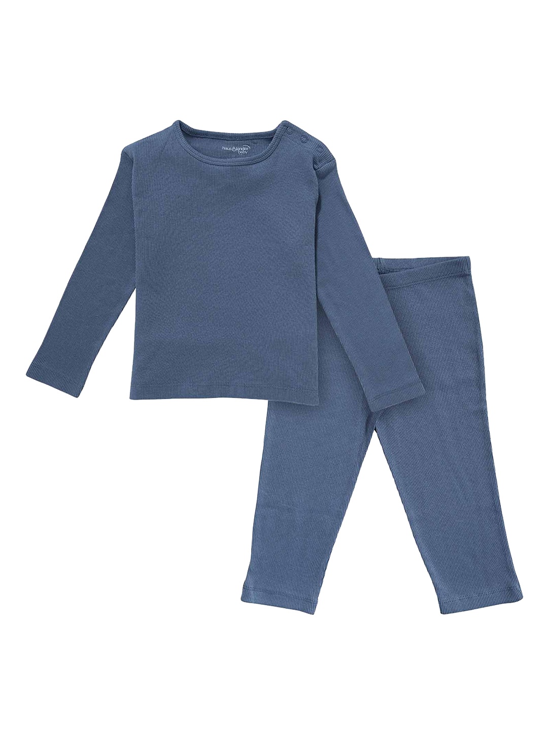 

haus & kinder Unisex Kids Blue Pure Cotton T-shirt with Trousers