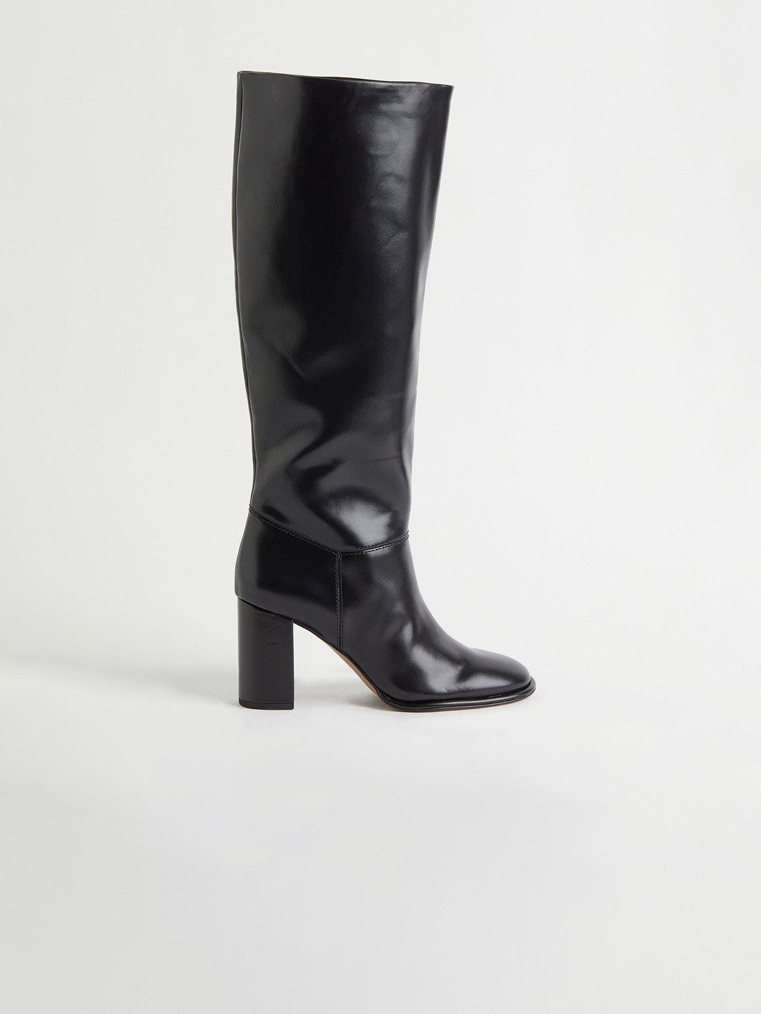 

H&M Women Black Knee-High Heeled Boots