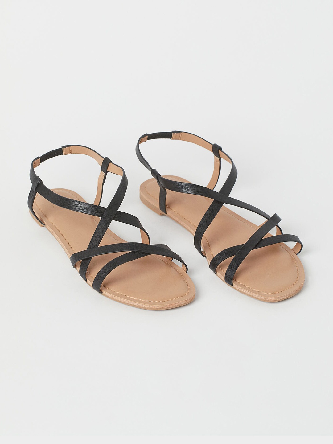 

H&M Women Black Solid Open Toe Flats