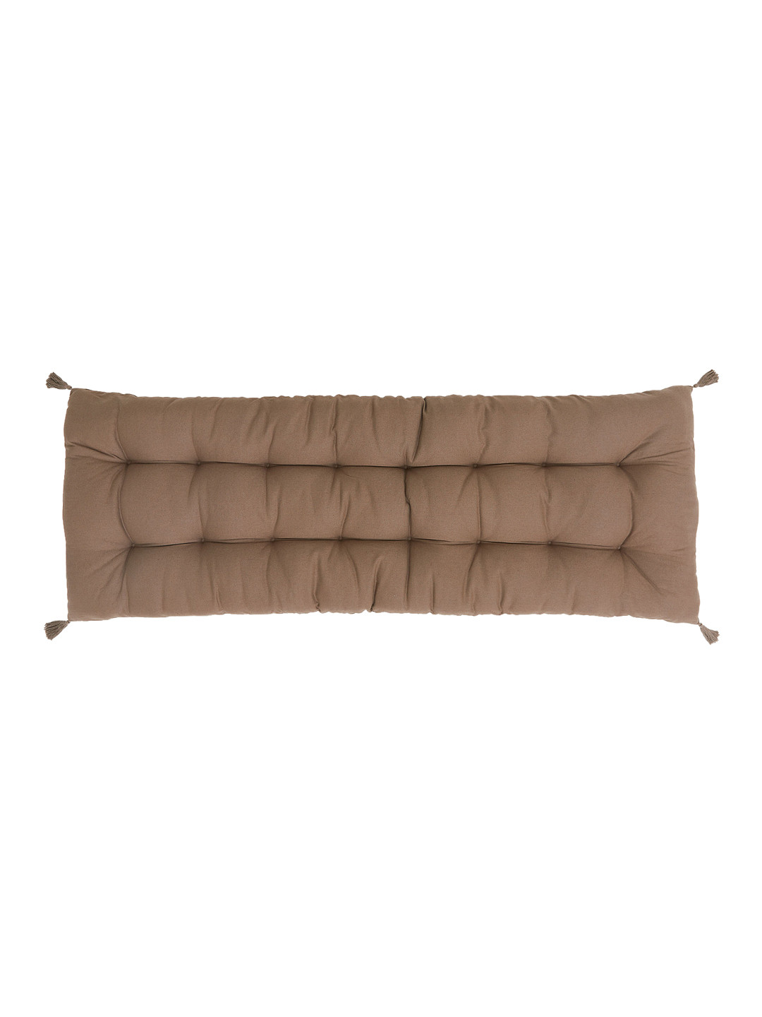 

H&M Brown Rectangular Tasselled Cushion