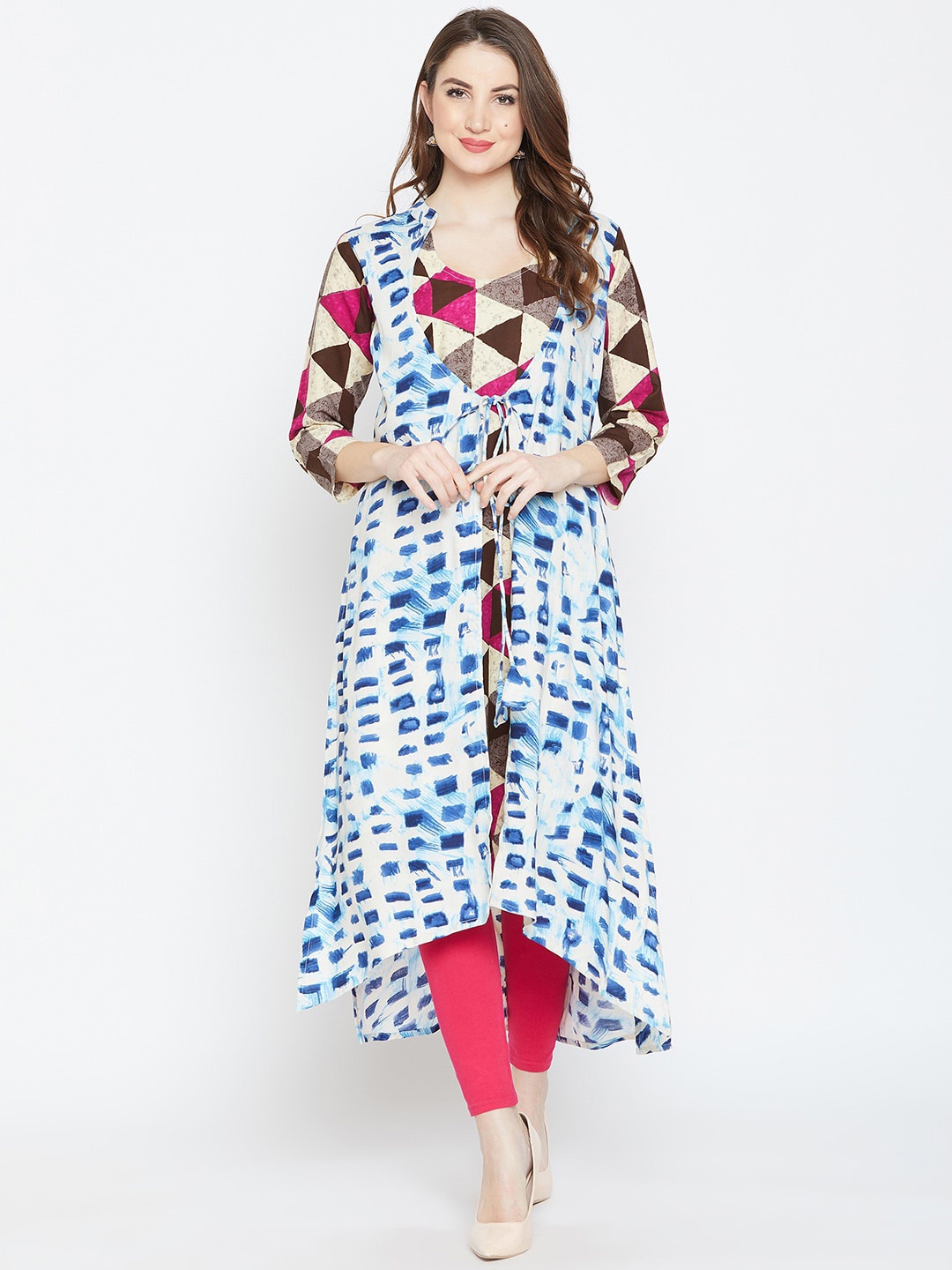 

AgrohA Women Blue & Pink Dyed Kurta