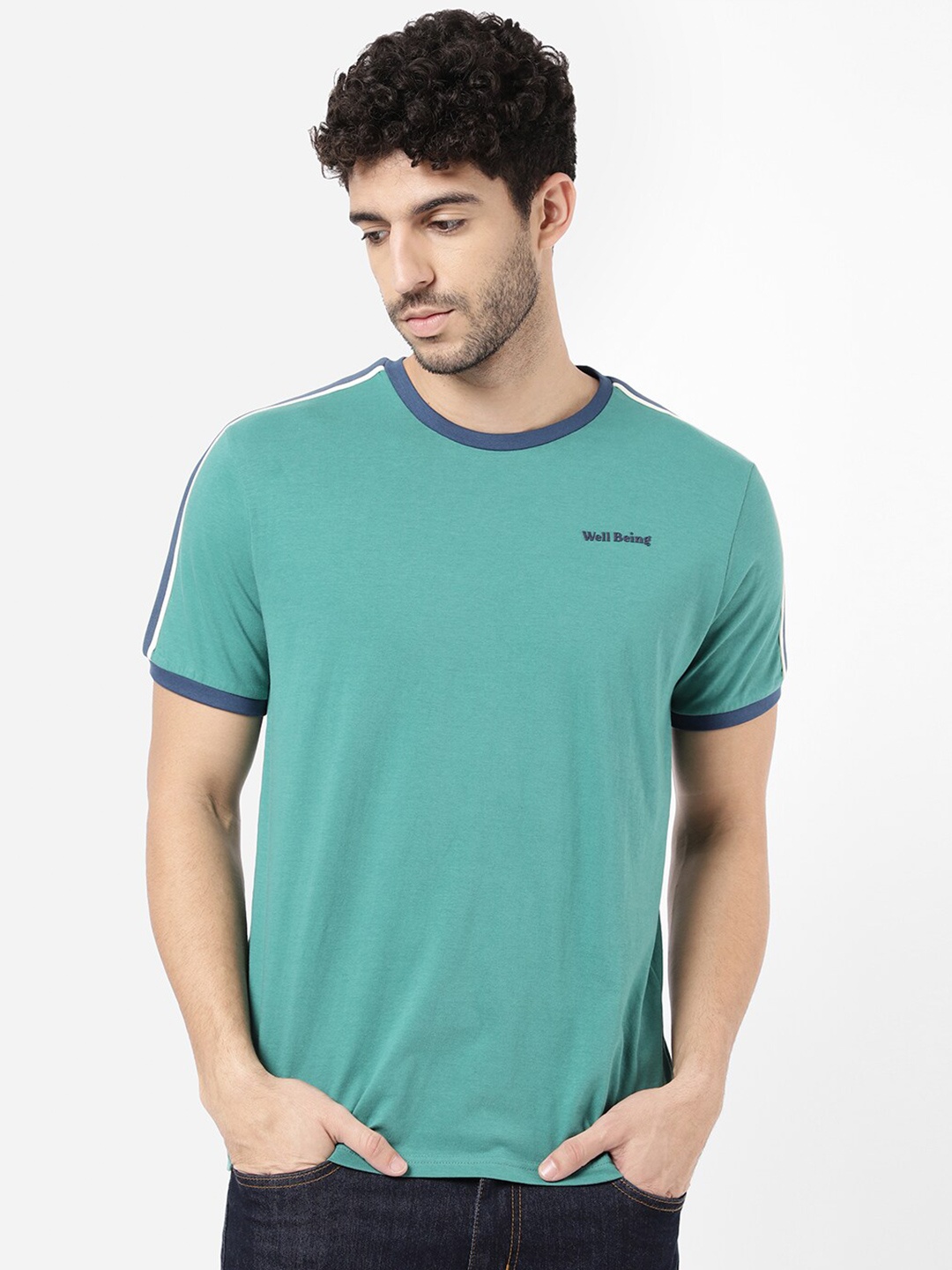 

R&B Men Green Cotton T-shirt