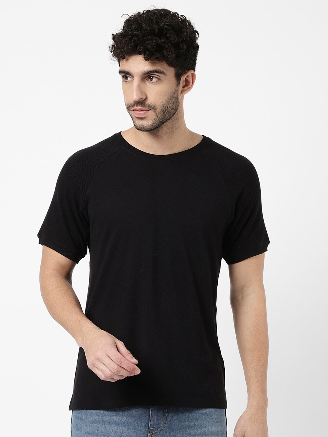

R&B Men Black Cotton T-shirt