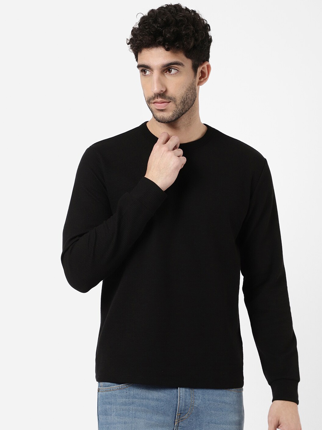 

R&B Men Black Cotton T-shirt