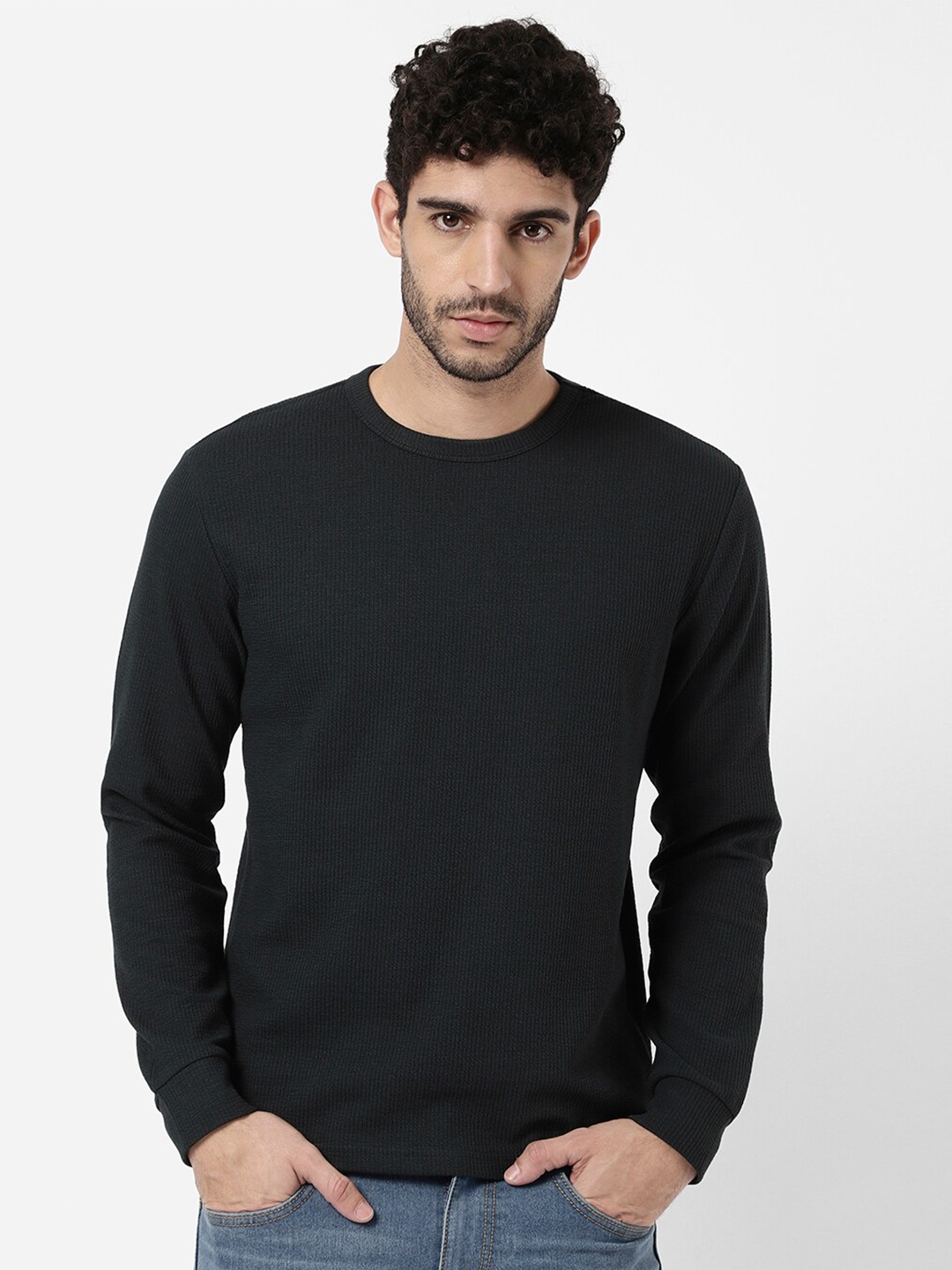 

R&B Men Black Cotton T-shirt