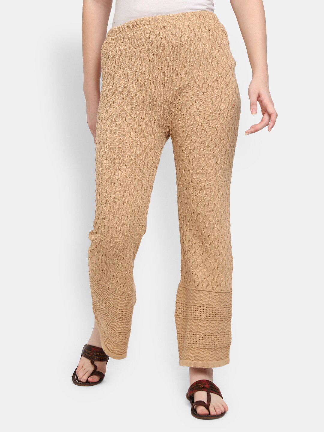 

V-Mart Women Beige Ethnic Palazzos