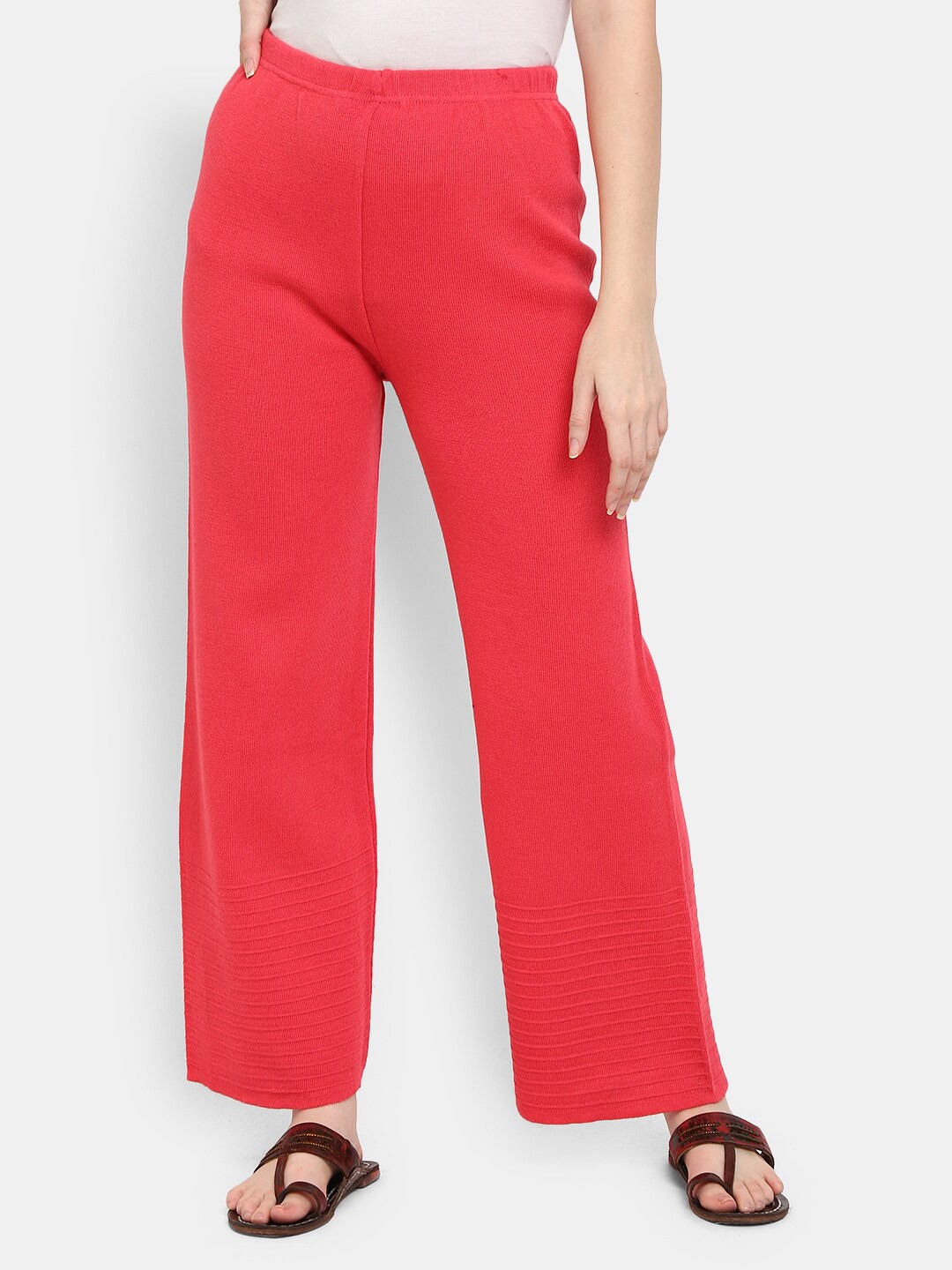 

V-Mart Women Red Solid Palazzos
