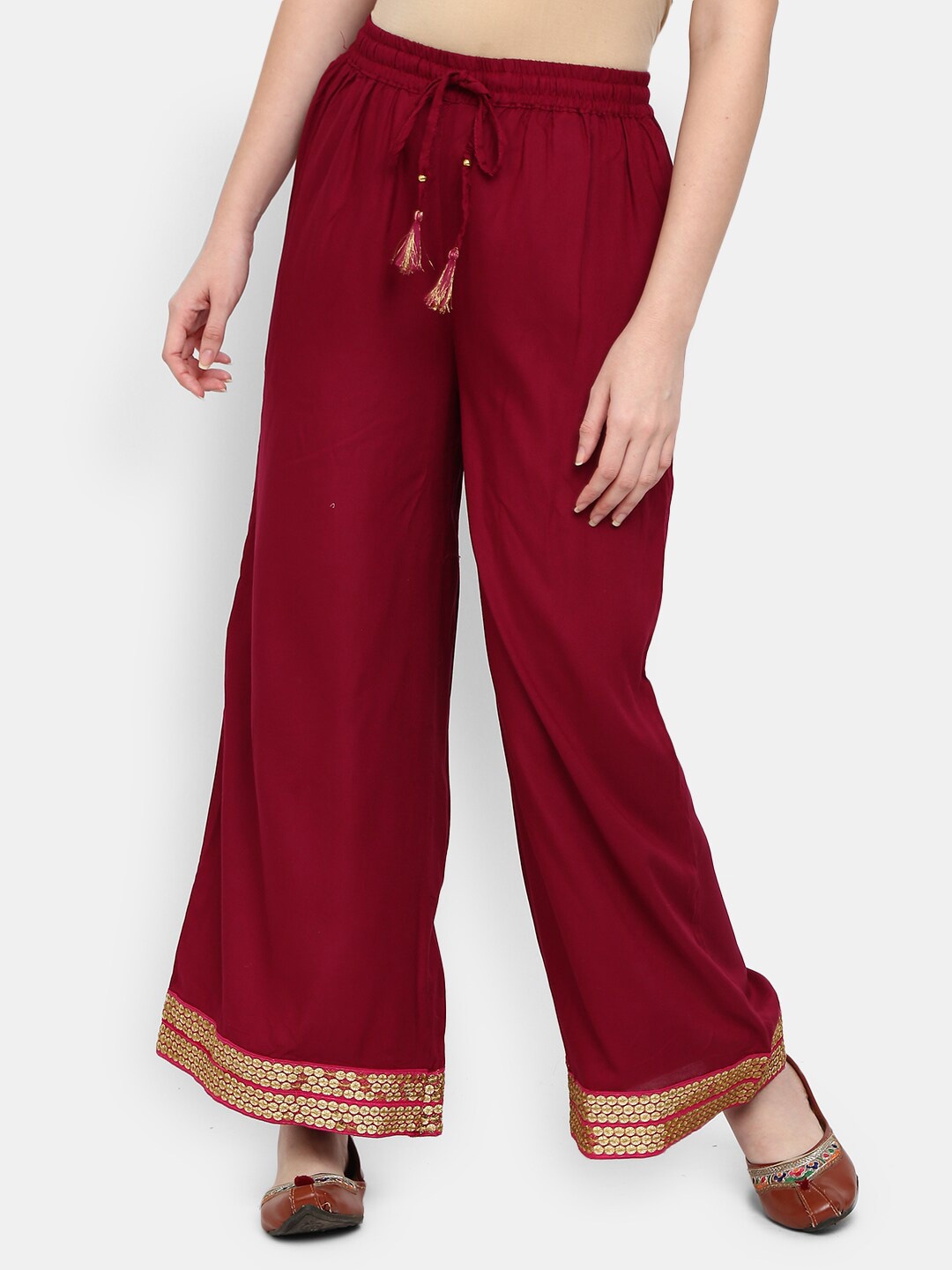 

V-Mart Women Maroon Flared Ethnic Palazzos