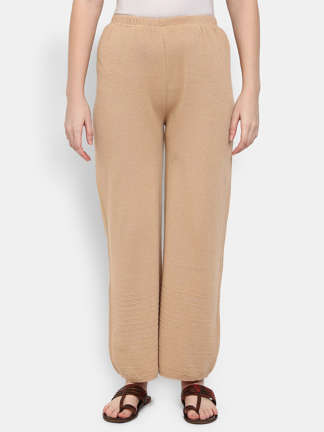 

V-Mart Women Beige Ethnic Cotton Palazzos