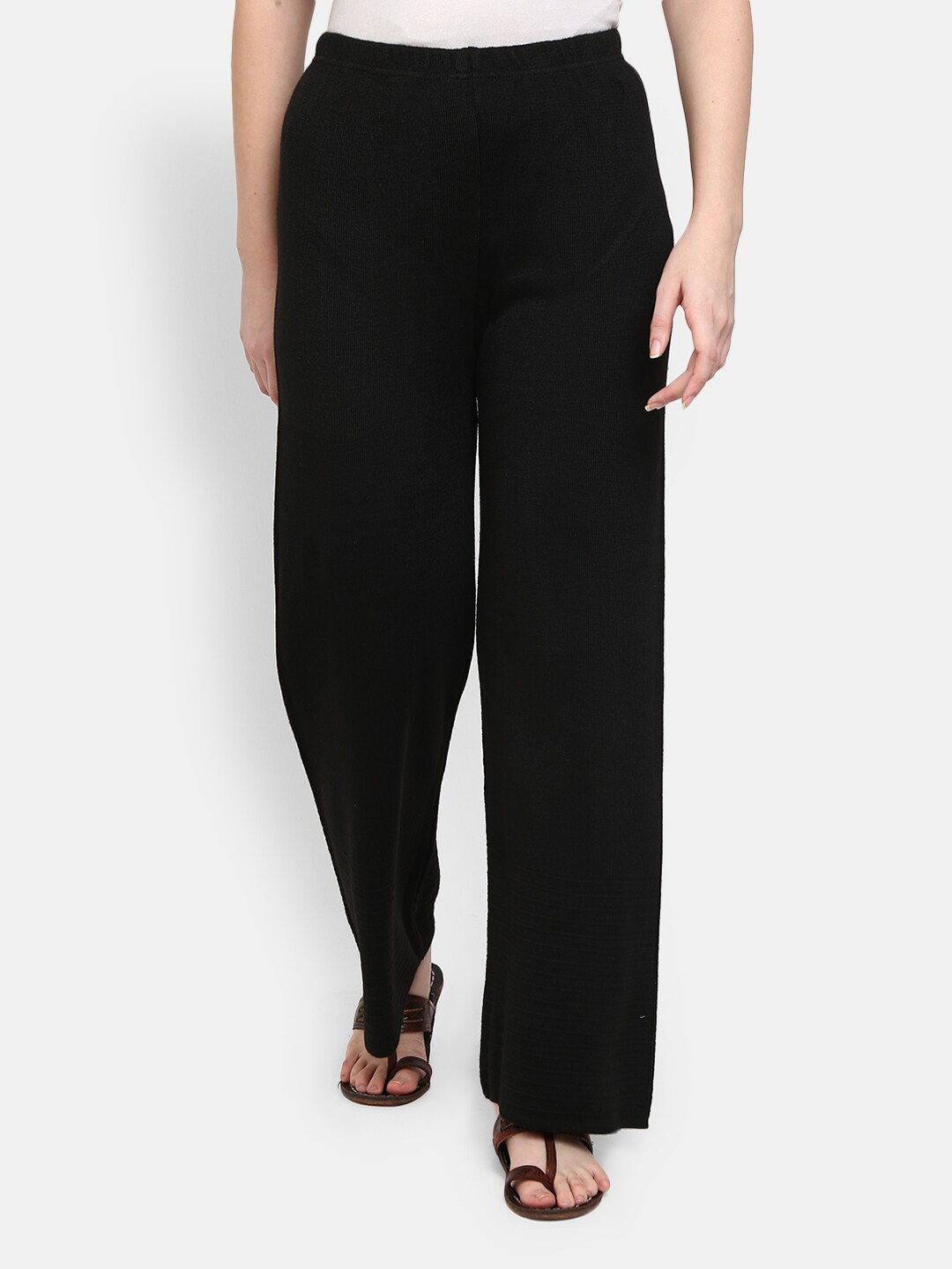 

V-Mart Women Black Solid Ethnic Palazzos