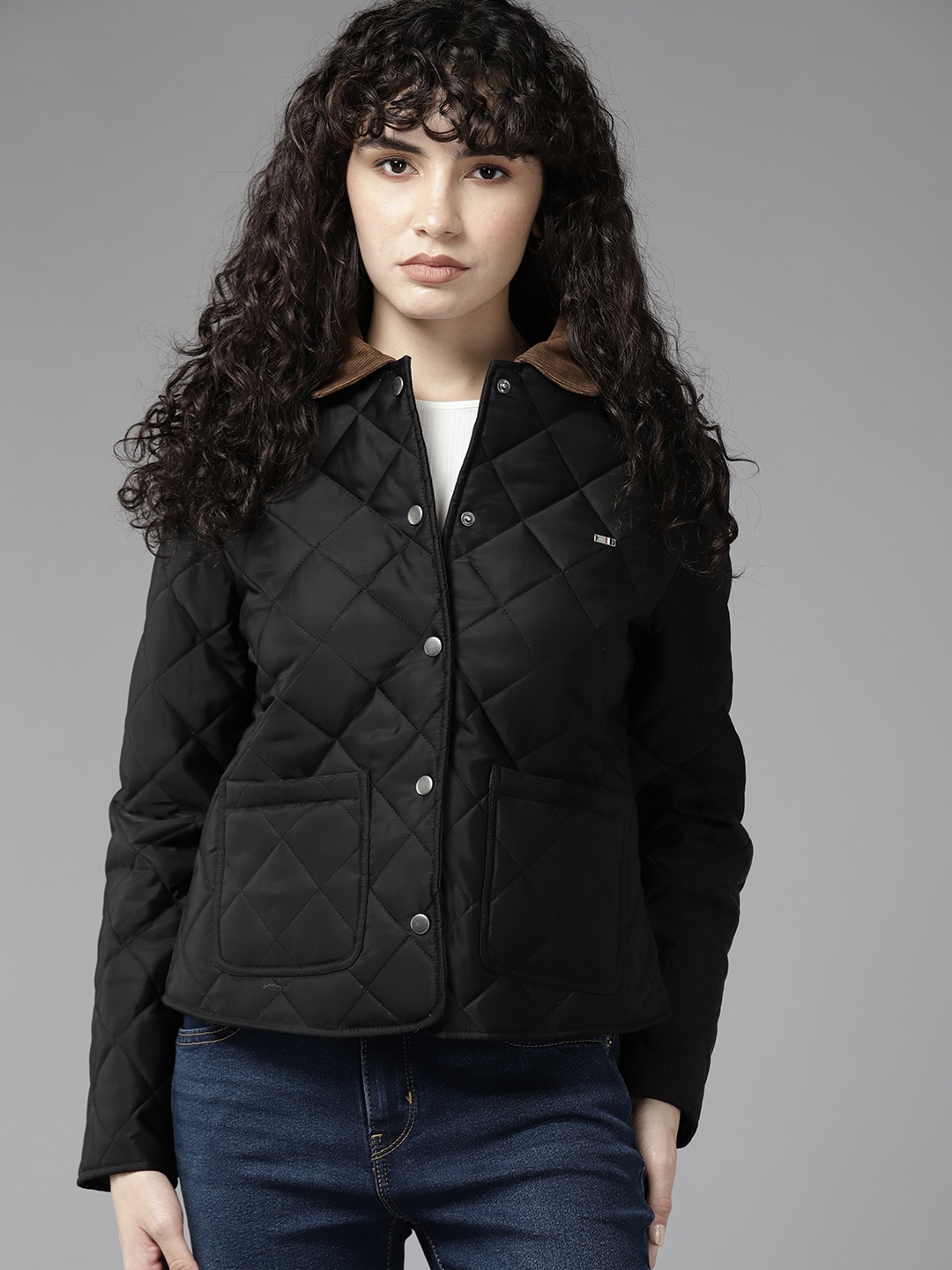 

U S Polo Assn Women Quilted Jacket, Black