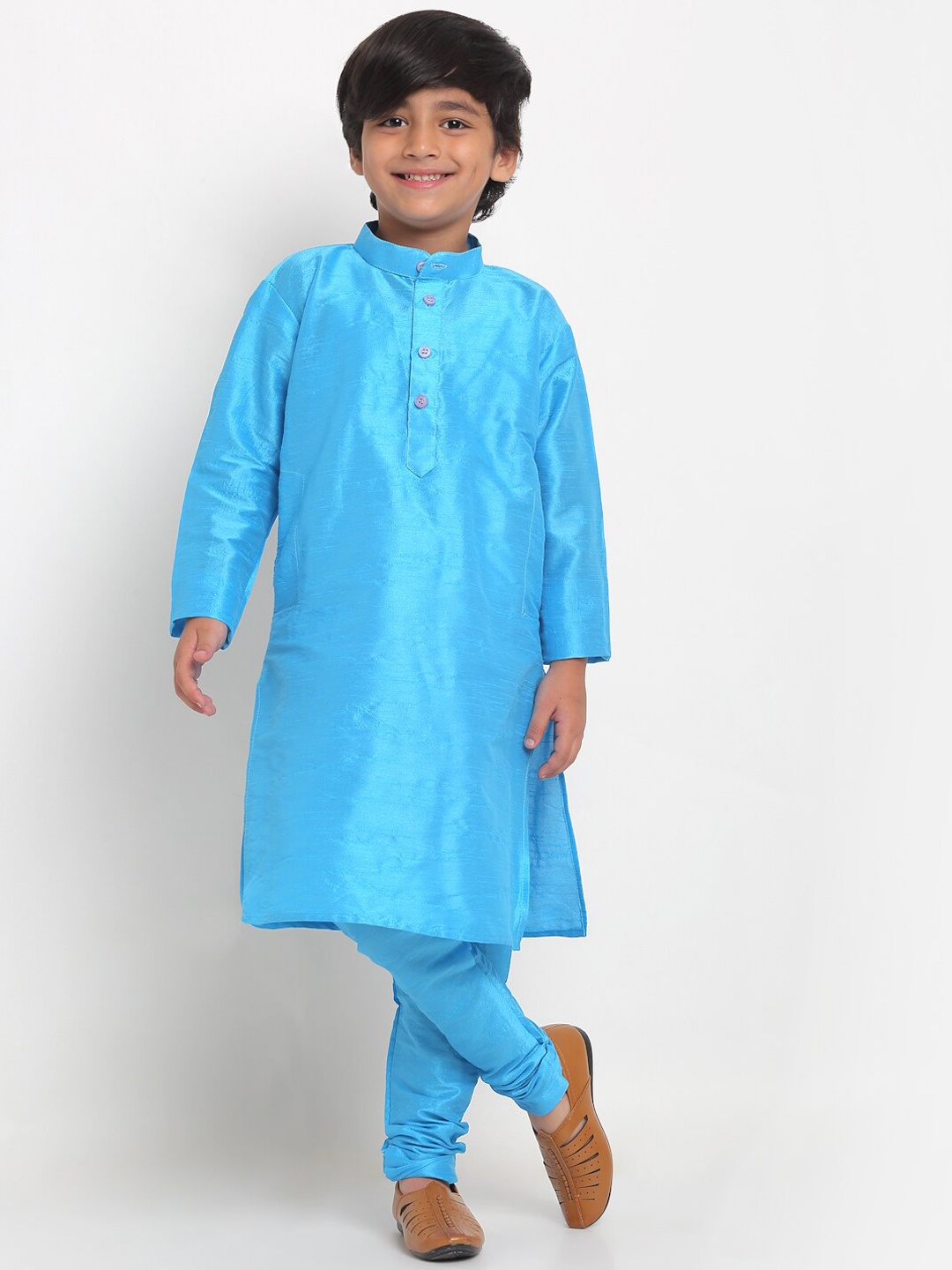 

Benstoke Boys Blue Solid Kurta with Churidar