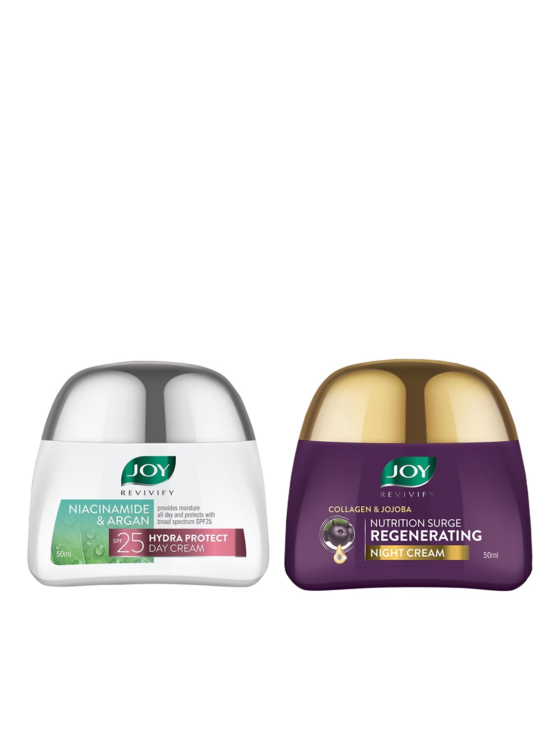 

JOY Collagen & Jojoba Night Cream with Niacinamide & Argan Day Cream - 50ml each, White
