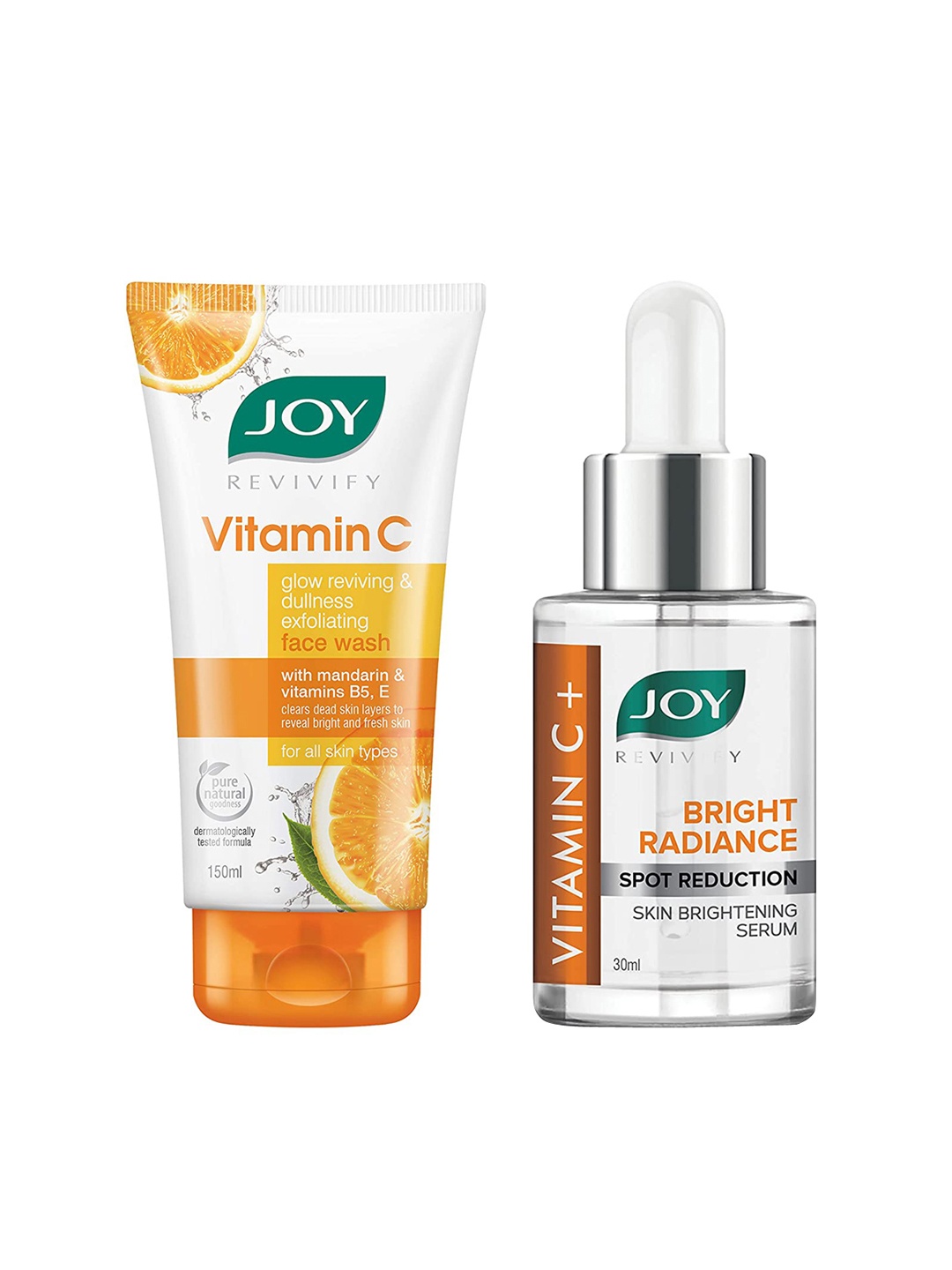 

JOY Revivify Vitamin C+ Skin Care Set - Face Serum 30ml & Face Wash 150ml, Orange