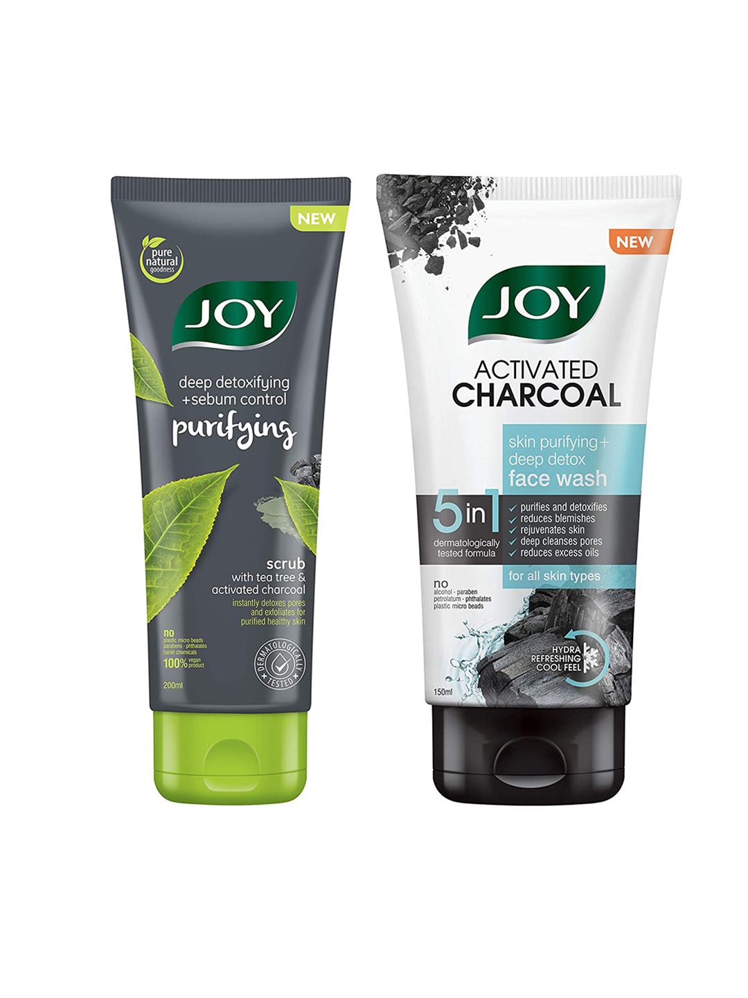 

JOY Set of Purifying Activated Charcoal Face Wash 150ml & Face Scrub 200ml, White