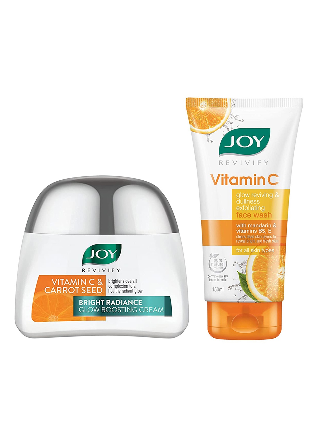 

JOY Set of Revivify Vitamin C Glow Boosting Cream 50 ml & Face Wash 150 ml, White