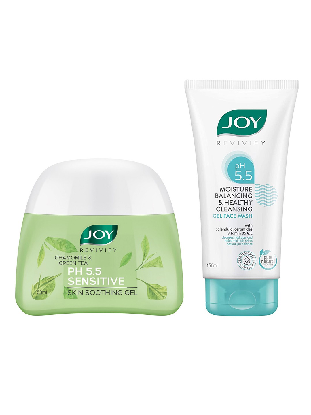 

JOY Set of Revivify Cleansing Gel Face Wash 150ml & Chamomile Green Tea Soothing Gel 50ml
