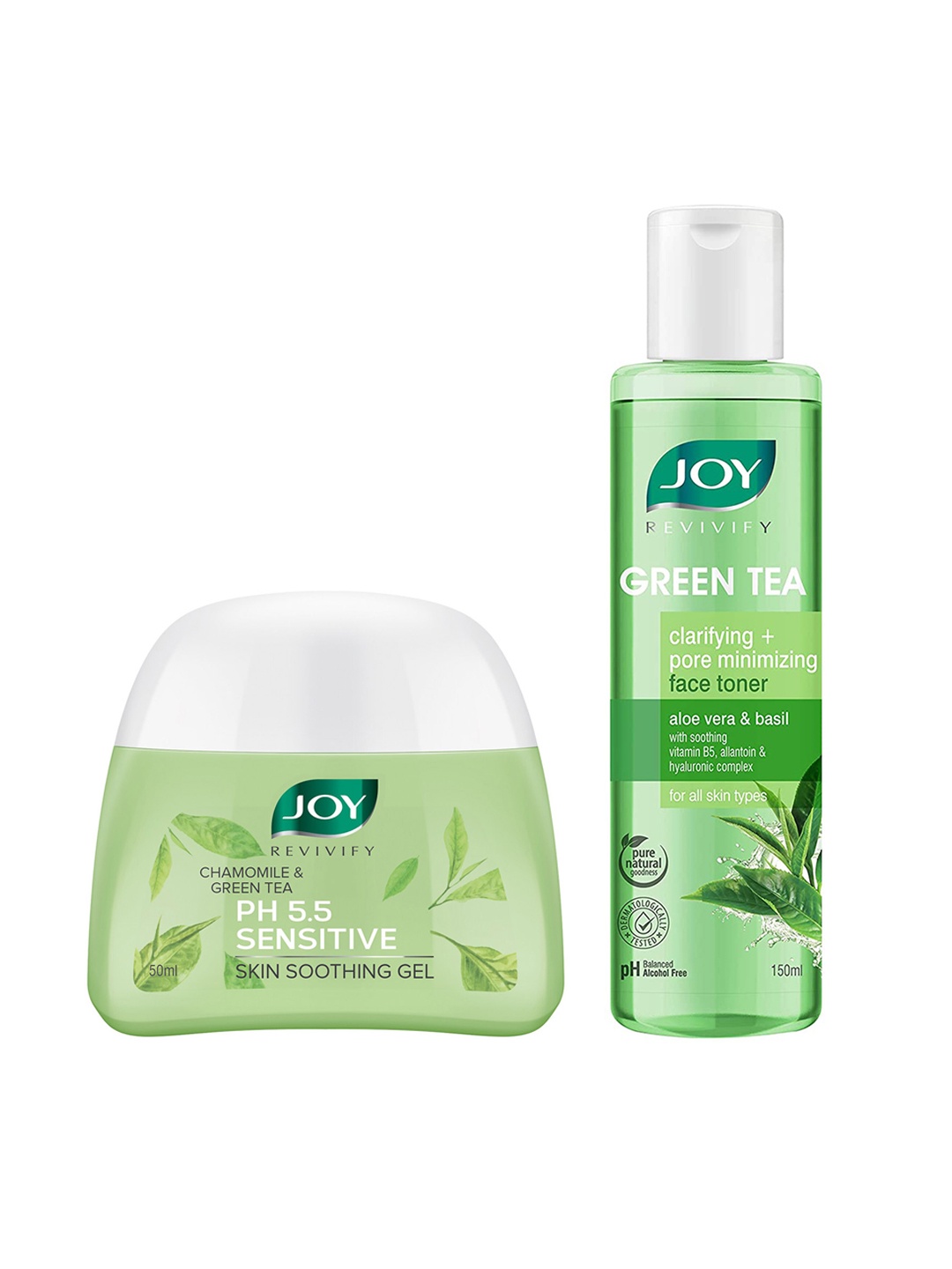 

JOY Set of Revivify PH 5.5 Sensitive Skin Soothing Gel 50 ml & Green Tea Face Toner 150 ml