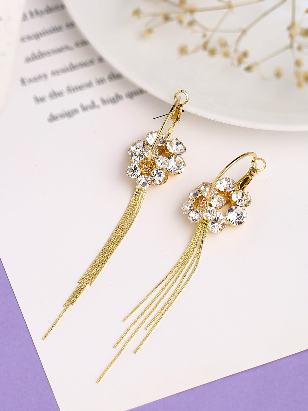 

Yellow Chimes Women Gold Plated Drop Earrings