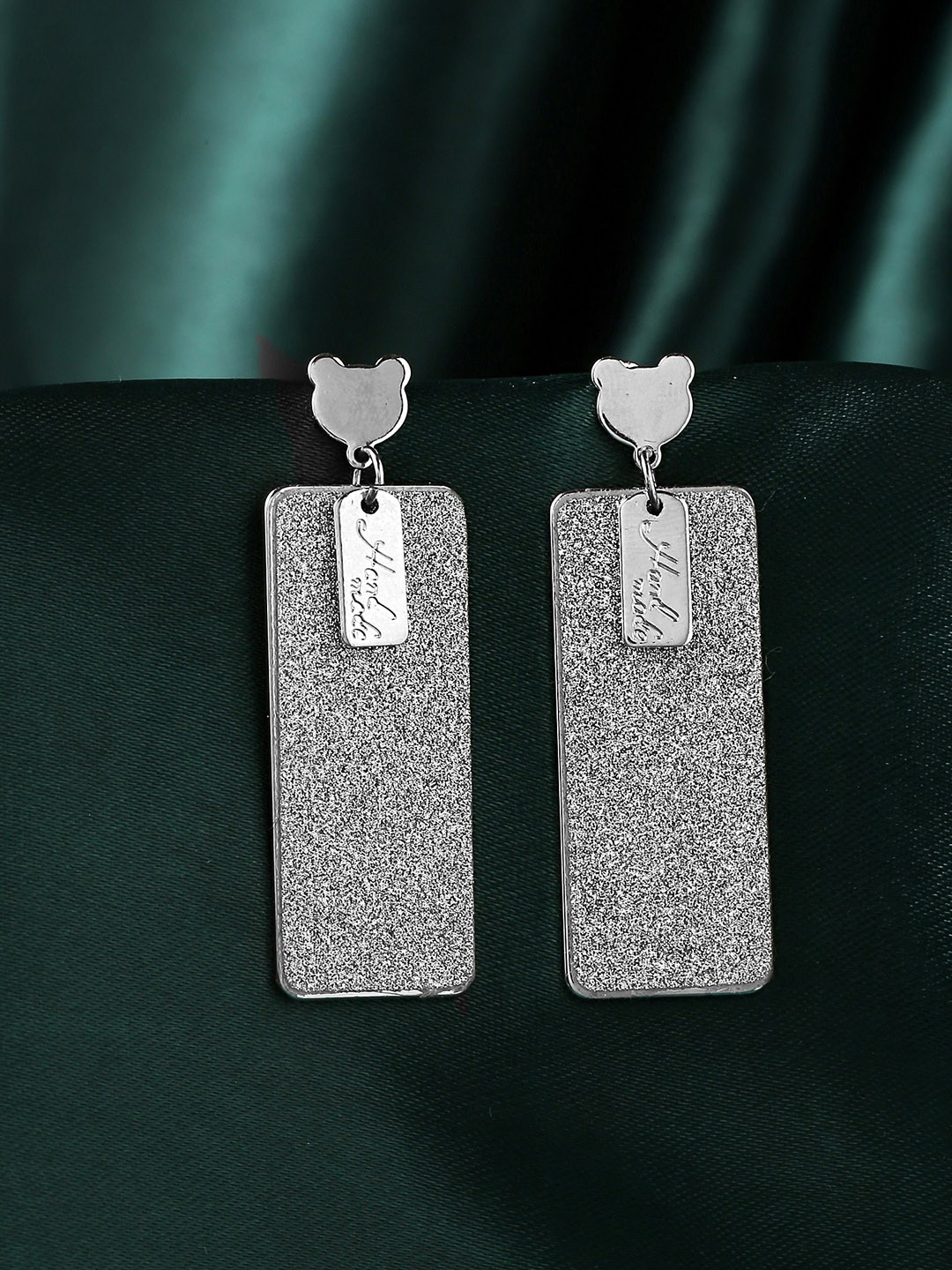 

Yellow Chimes Women Silver-Toned Drop Earrings
