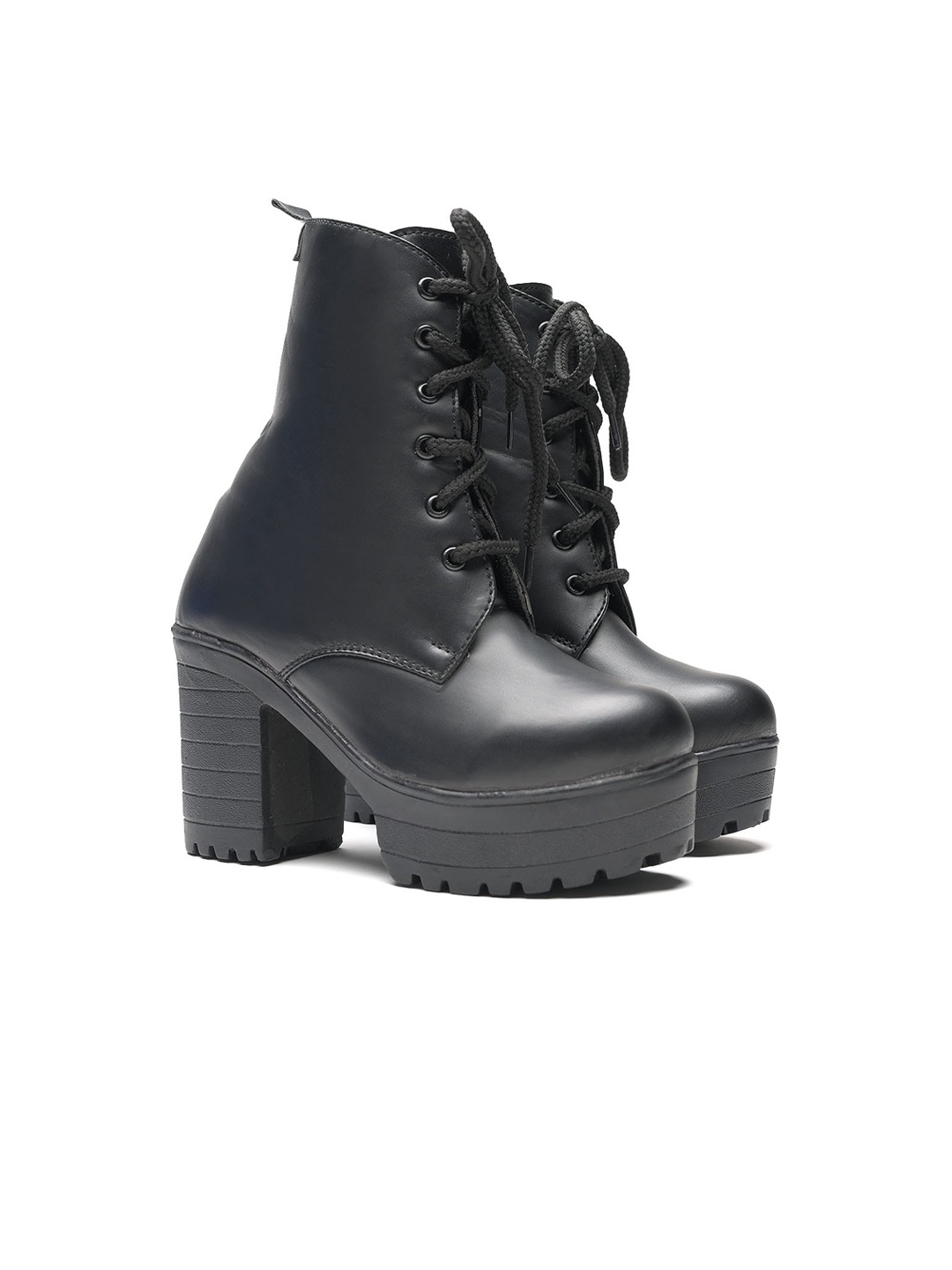 

Street Style Store Women Black Solid Heeled Boots