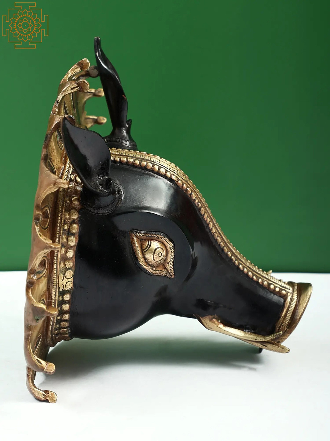 

Exotic India Black & Gold-Toned Brass Lord Varaha Mask