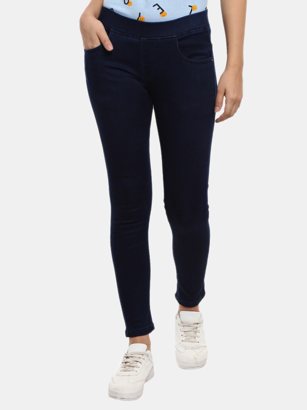 

V-Mart Women Navy Blue Solid Denim Jeggings