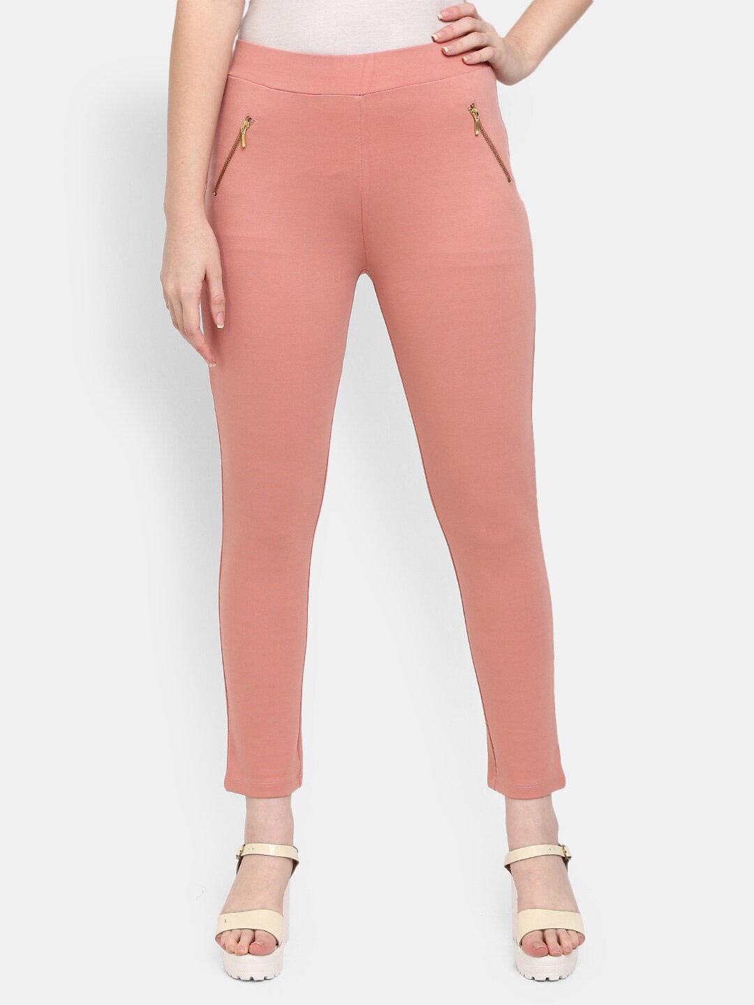 

V-Mart Woman Peach Solid Jegging
