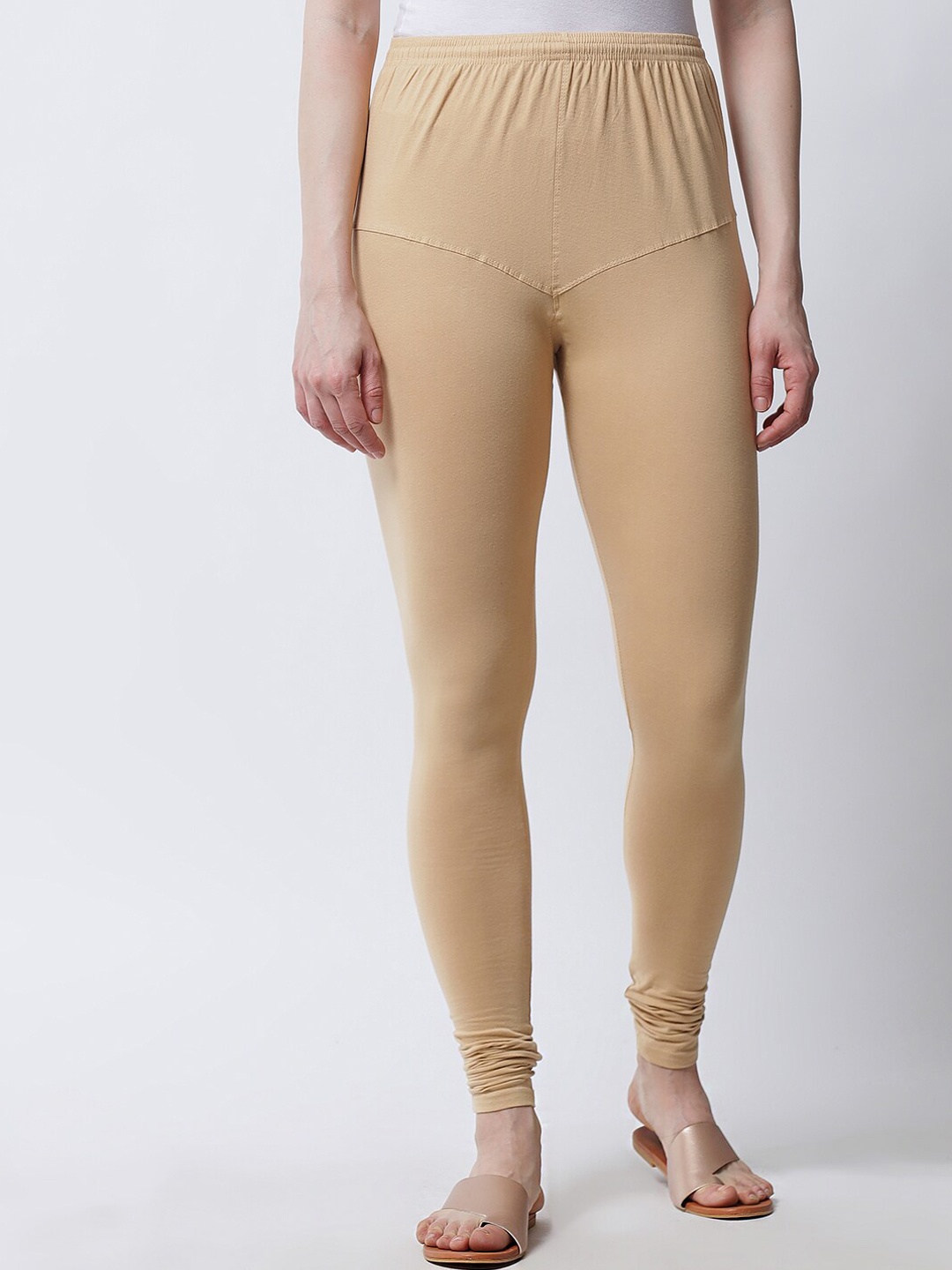 

MARC LOUIS Women Beige Solid Leggings