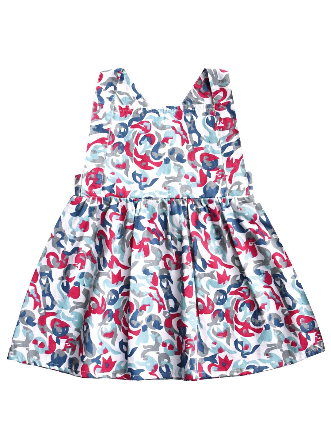 

milou Girls Blue & Red Cotton Dress