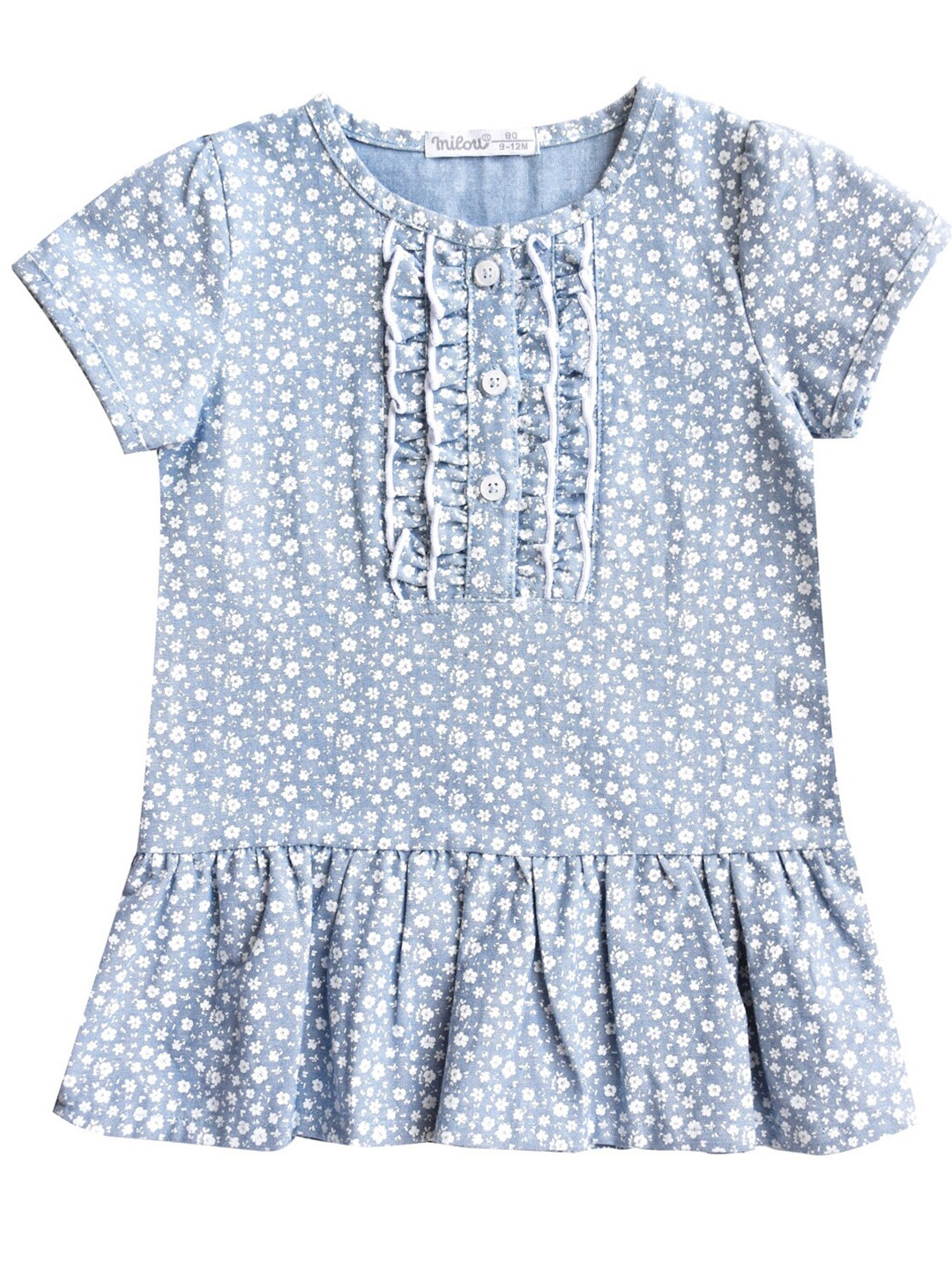 

milou Girls Blue Floral Drop-Waist Dress