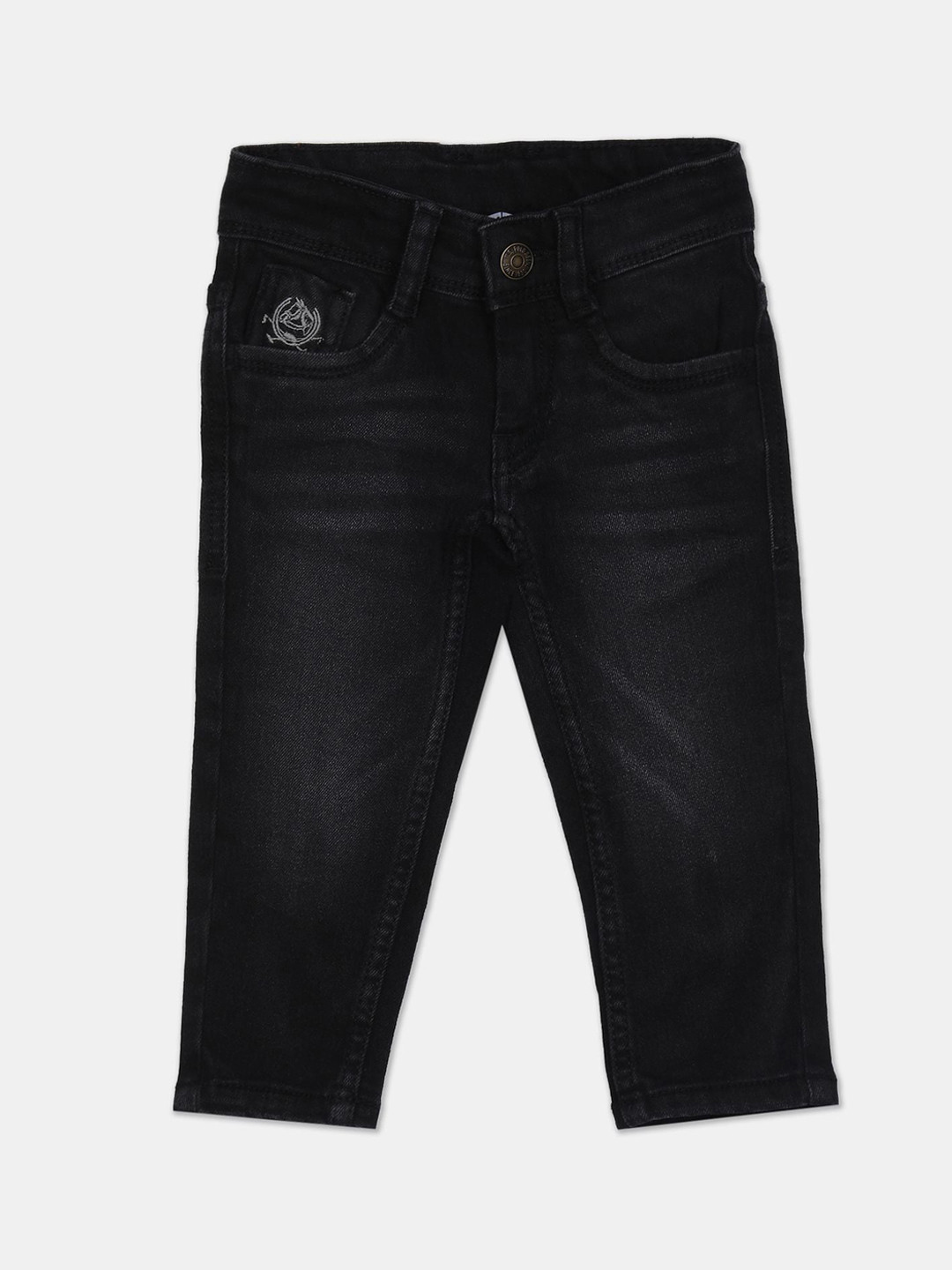 

U S Polo Assn Kids Boys Black Slim Fit Light Fade Stretchable Jeans