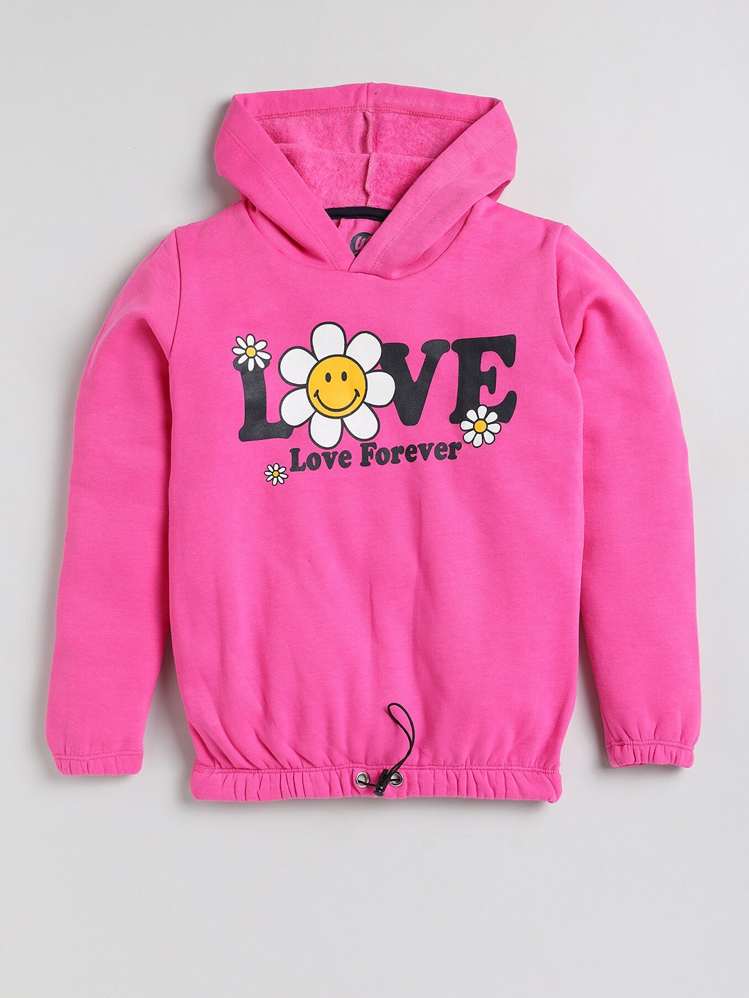 

YK Girls Printed Hooded Fleece Sweatshirt, Pink