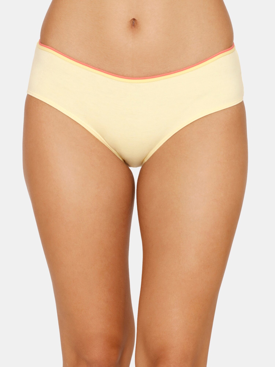 

Zivame Women Yellow Solid Mid-Rise Hipster Brief ZI2736FASHBYELW-Yellow