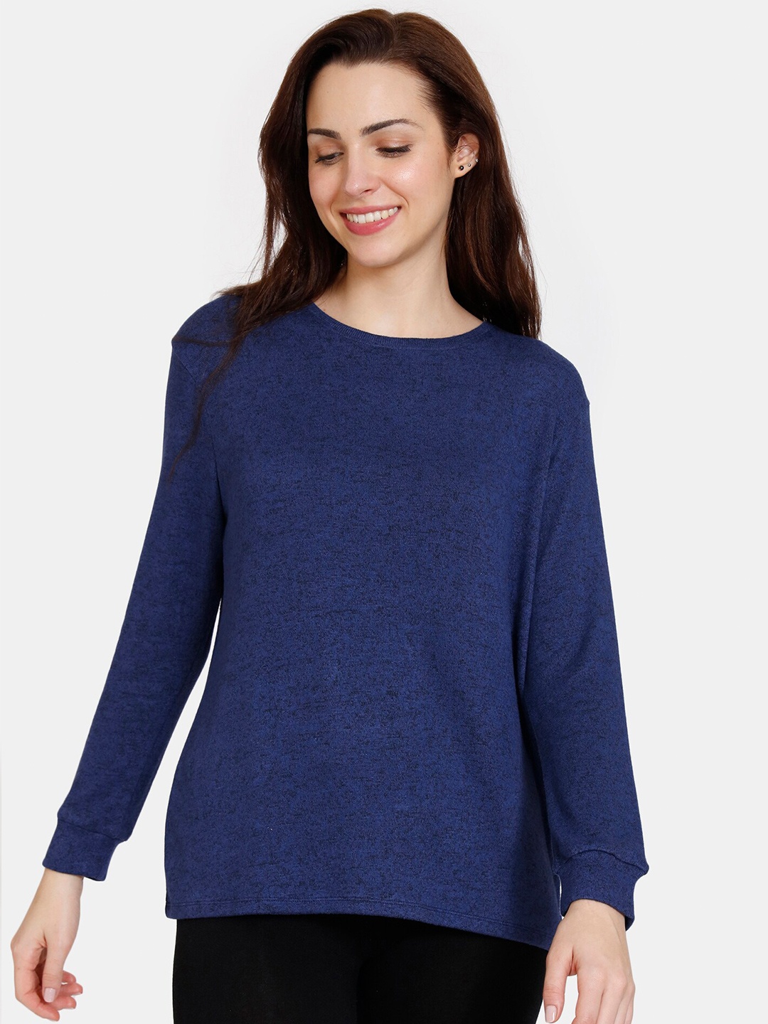 

Zivame Women Navy Blue Solid Top