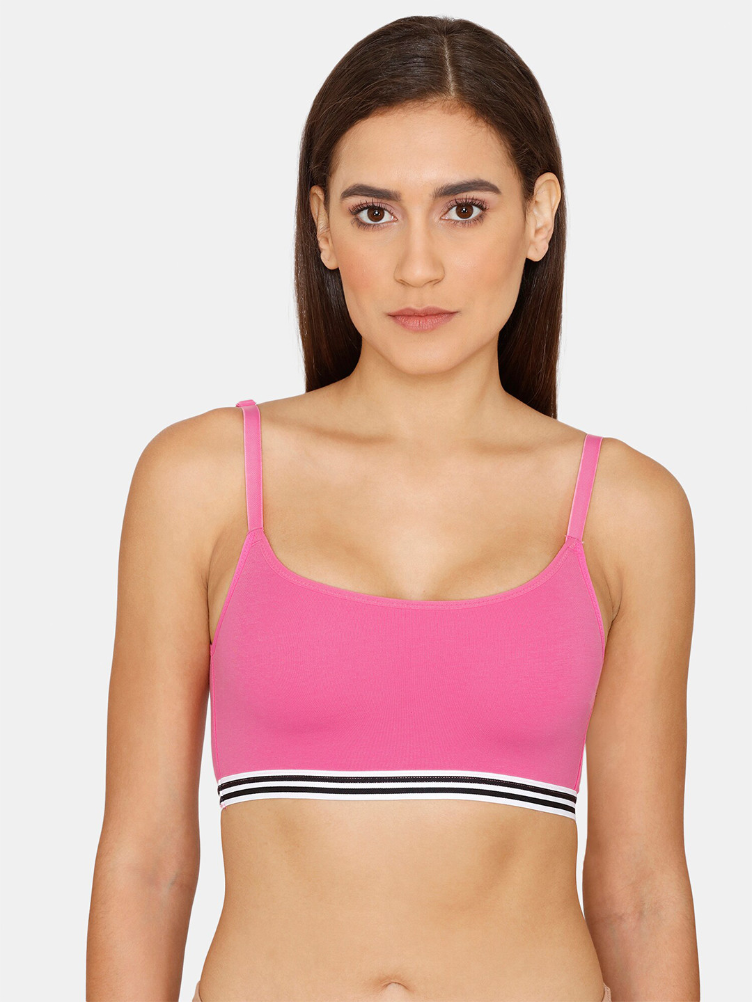 

Zivame Women Pink & Black Non Padded Bra