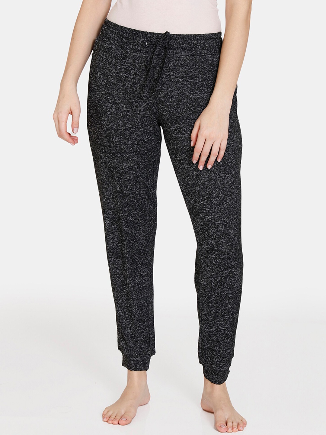 

Zivame Women Black Winter Refresh Jaspe Solid Lounge Pant