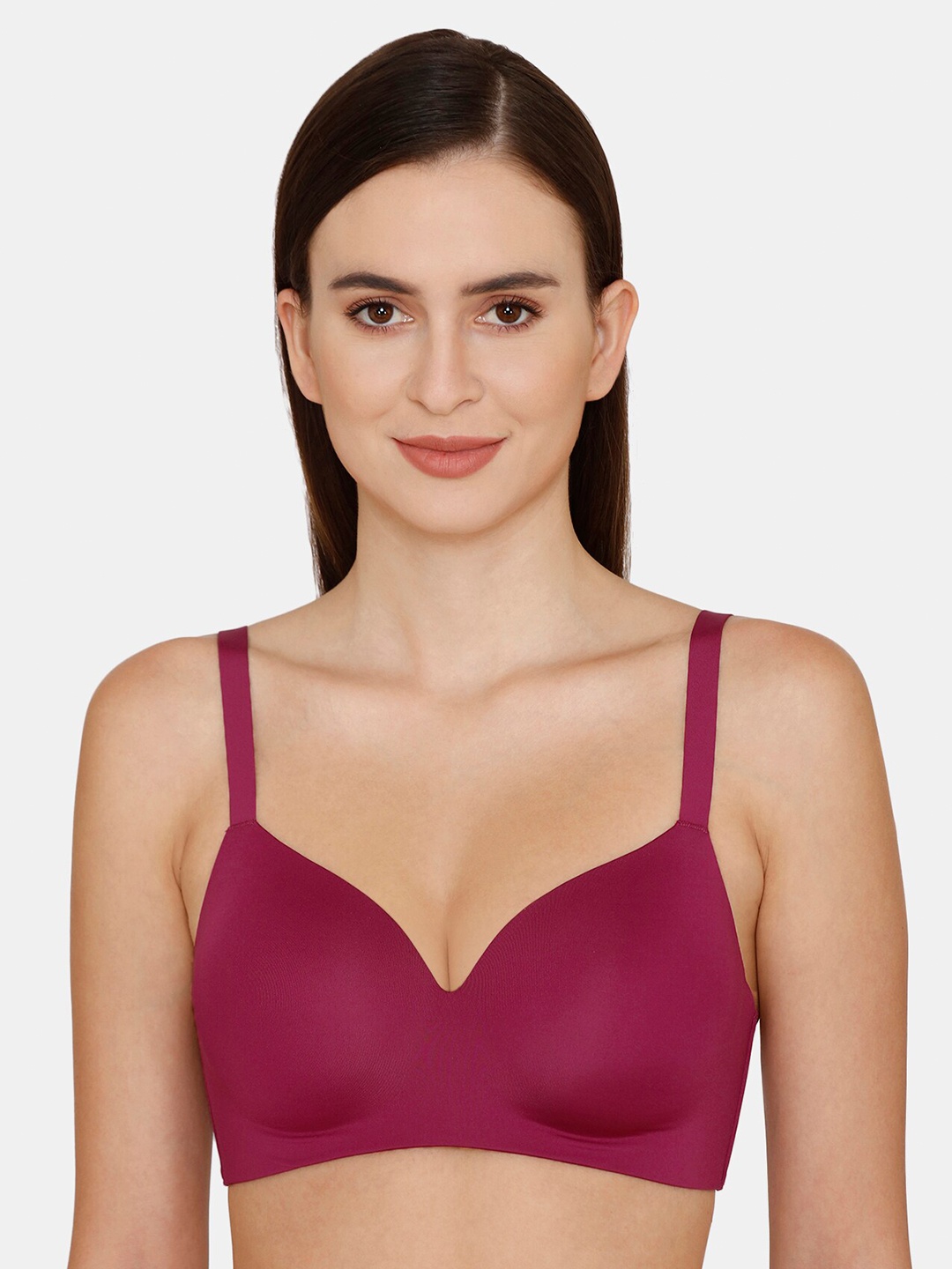 

Zivame Women Burgundy Underwired Lightly Padded Bra