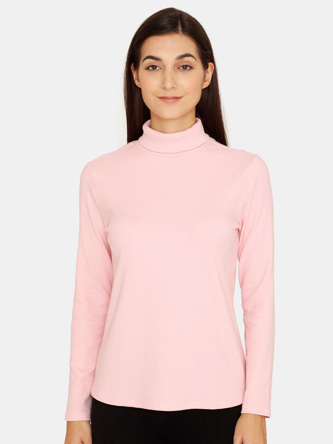 

Zivame Women Pink High Neck Top