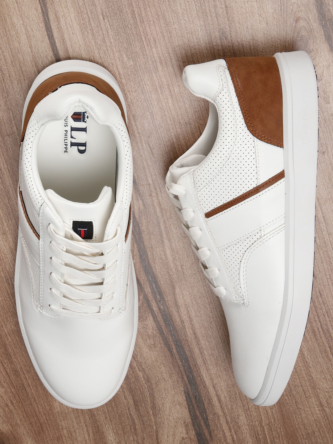 

Louis Philippe Sport Men Leather Lace Up Sneakers, White