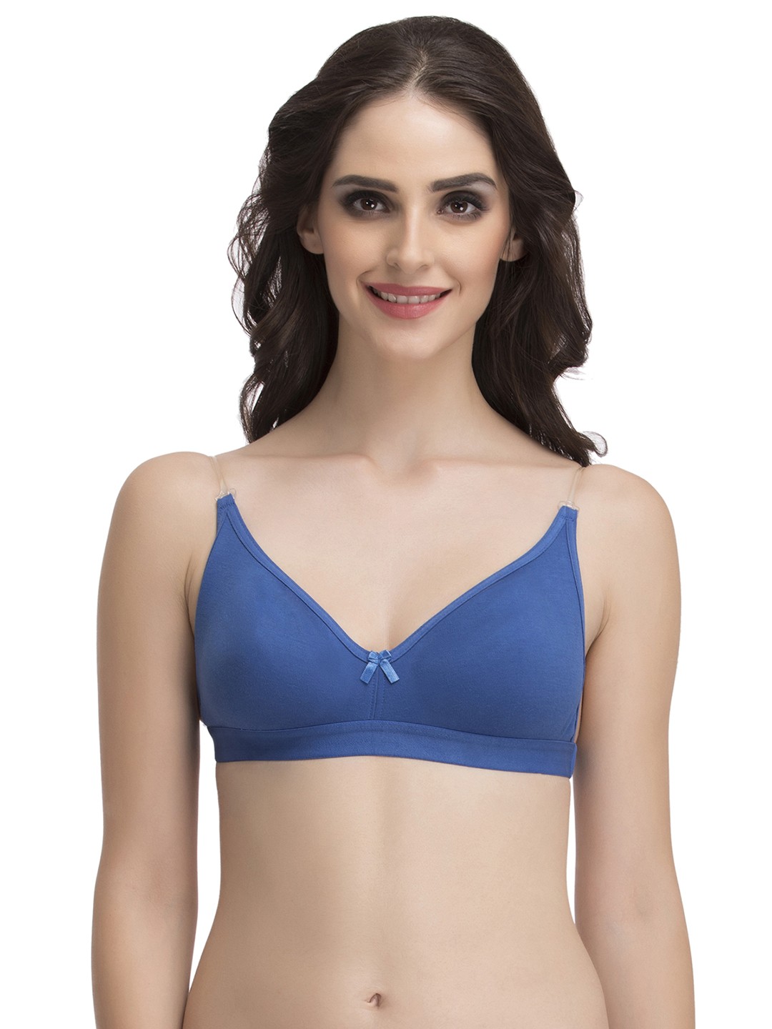 

Clovia Blue Solid Non-Wired Non-Padded Everyday Bra Br0376P0840C