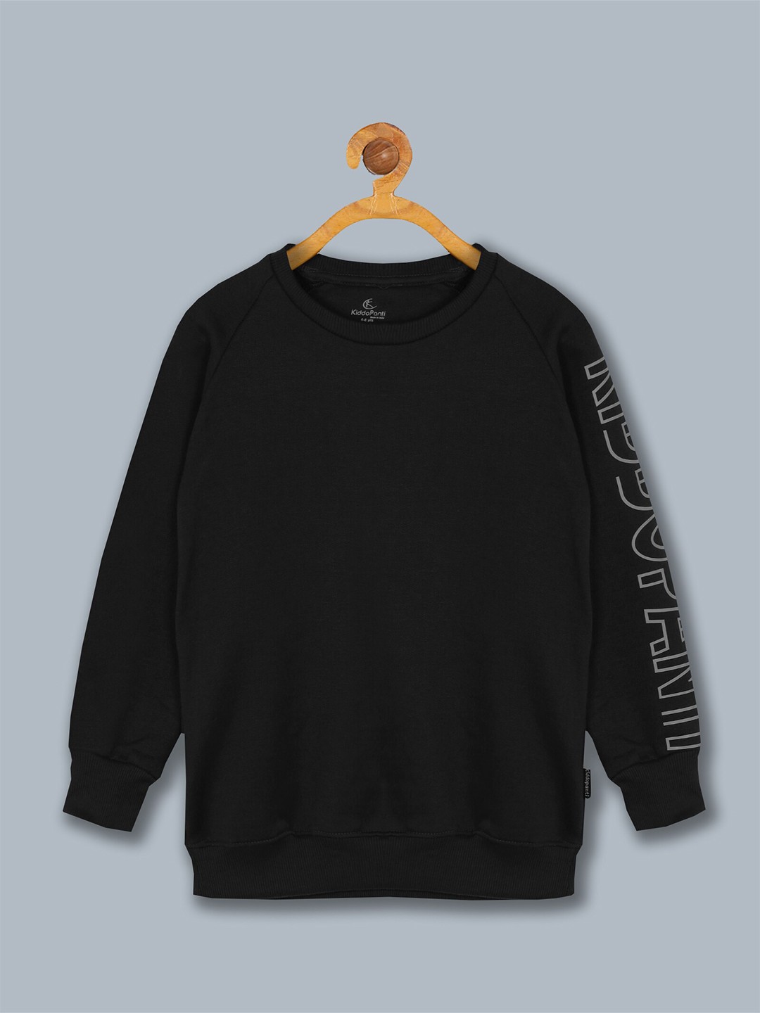 

KiddoPanti Boys Printed Fleece Sweatshirt, Black