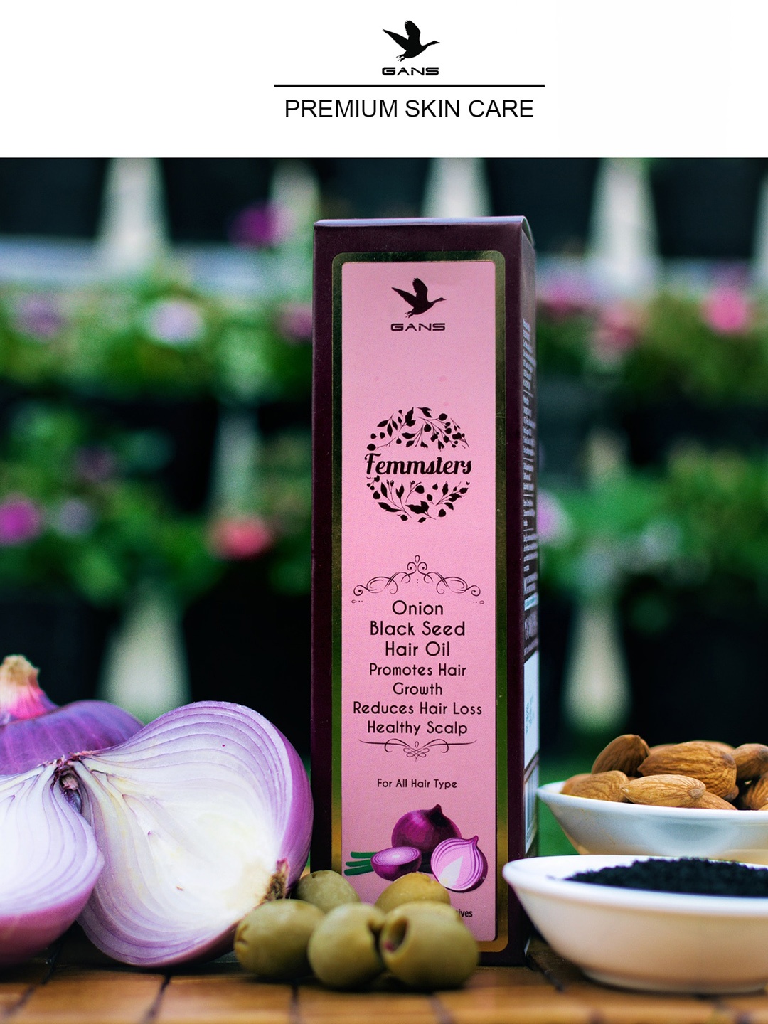 

Gans Onion Black Seed Hair Oil, Pink